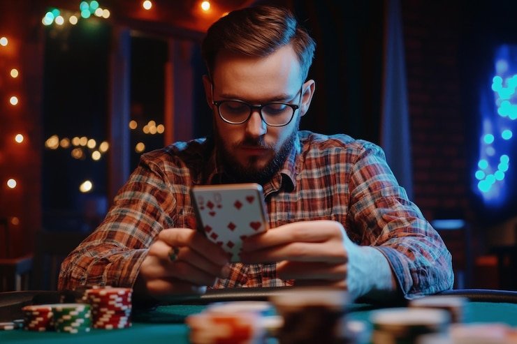 Tampilan kartu dan hasil di layar ponsel